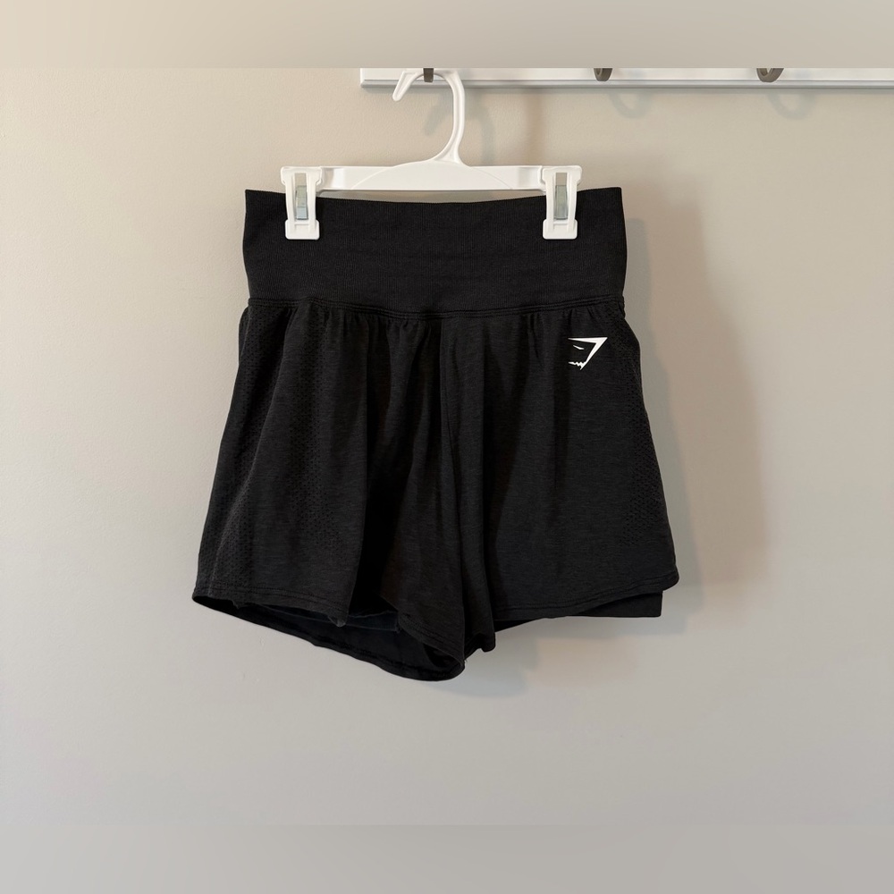 Gymshark Vital Seamless 2.0 2-in-1 Shorts Black High Waisted Size Medium
